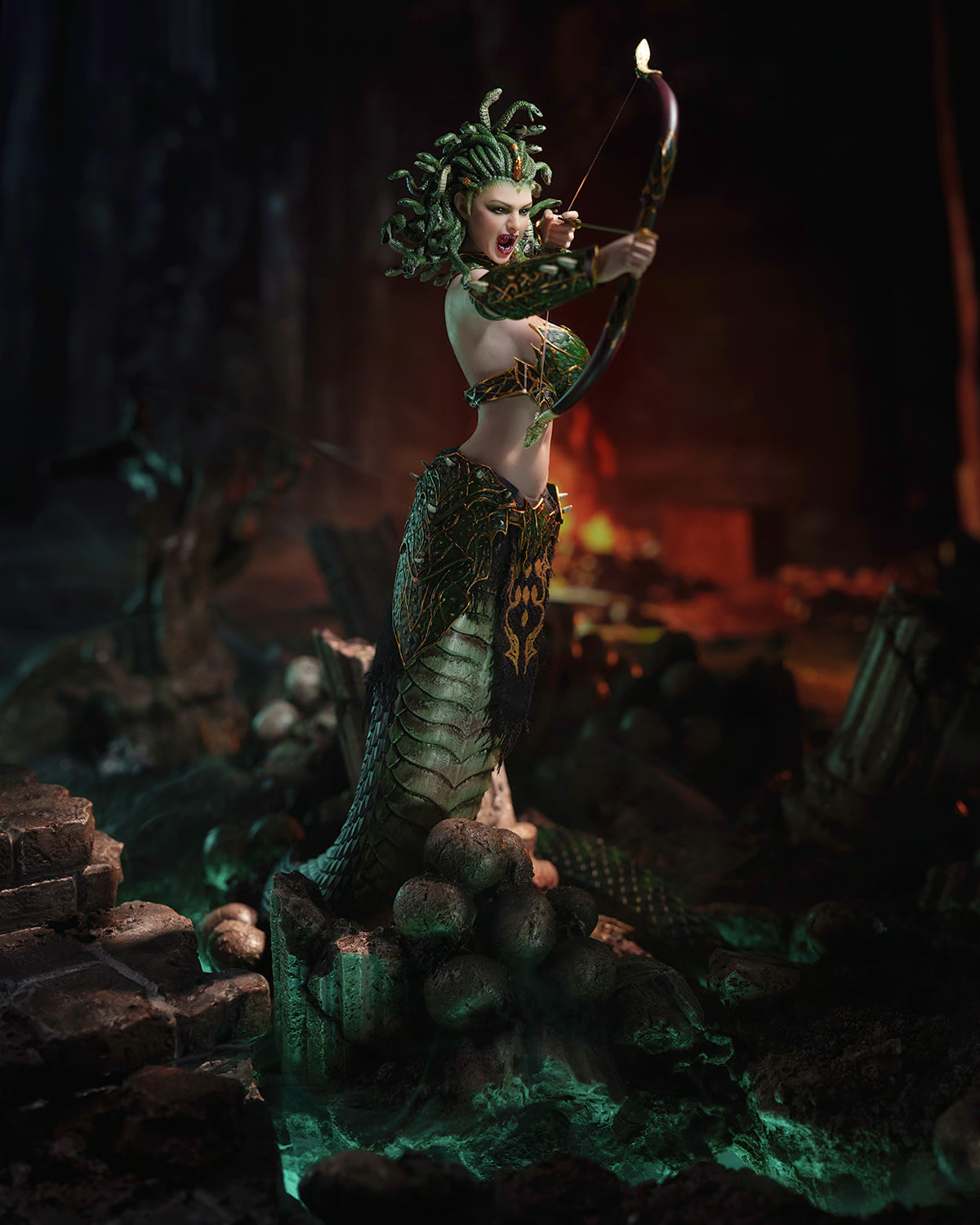 Medusa with Tail (Green) Action Figure