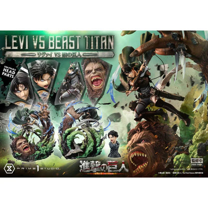 Attack On Titan Levi Versus Beast Titan statue